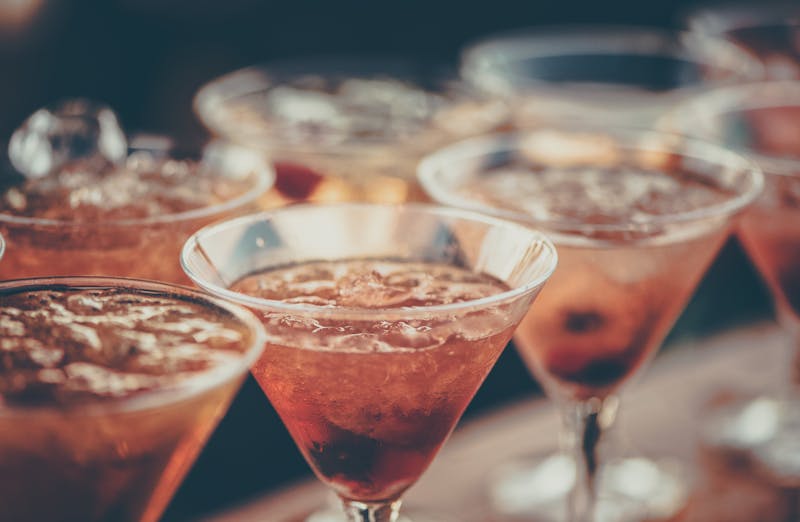 Cocktails de fruits servis